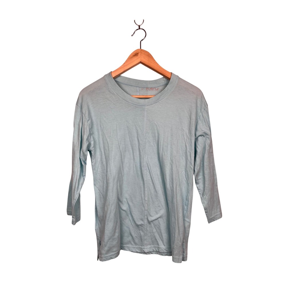Kavu Blue Center Seam Long Sleeve T-Shirt S Gorpcore Coastal Grandma Soft